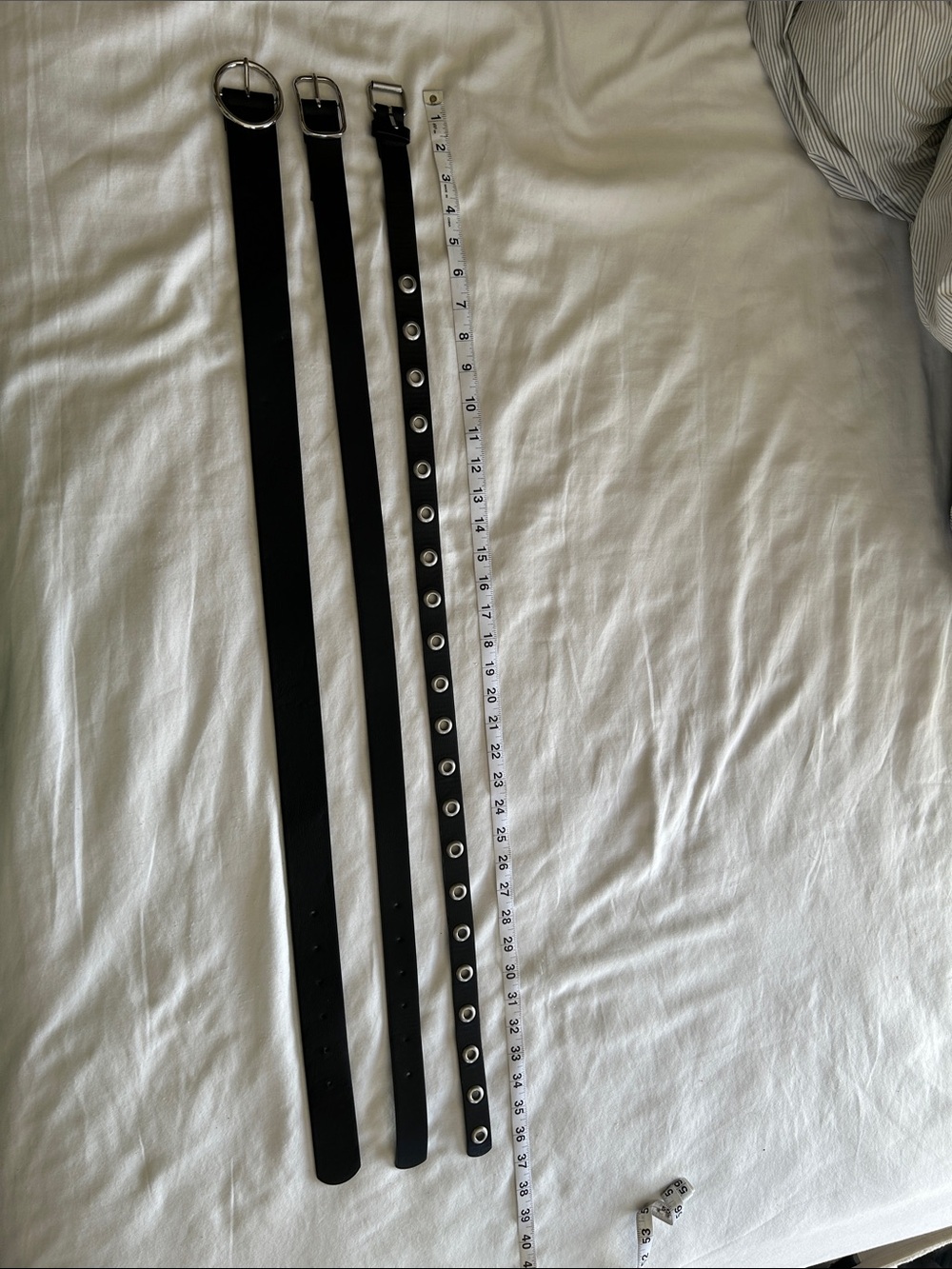 Brandy Melville Black Triple Belt Set with Grommet Detail